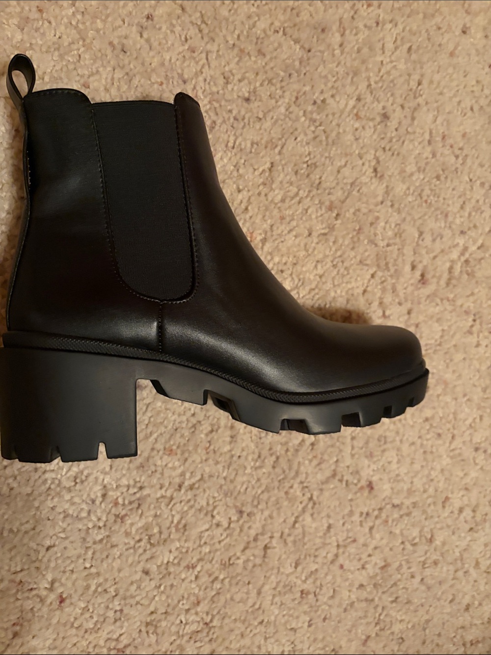 Black Chunky Ankle Lug Boots
